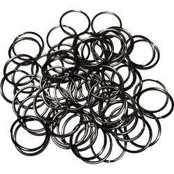 Sleutelringen zwart 30 mm diameter (100 stuks) | Sleutelring voor sleutelhanger | Splitringen